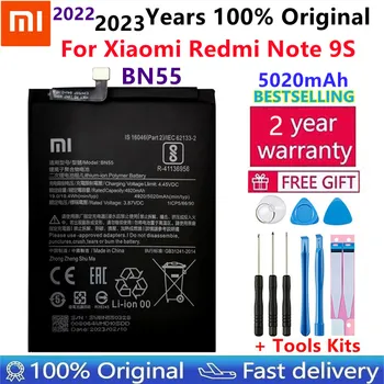 100% Original 5020mAh Bateria de Substituição Para Xiaomi Redmi Nota 9S Note9S BN55 Genuíno Bateria do Telefone + Free Tools