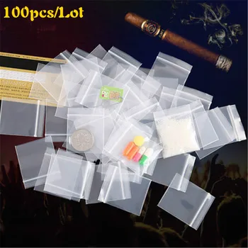 100Pcs de Alta Qualidade 20 Fios Pequenos Sacos Ziplock Engrossar Embalagem de Plástico, Sacos de Plástico Pequeno com Zíper, Saco Transparente Saco Poli