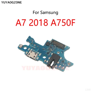 10PCS/Lot Para Samsung Galaxy A7 2018 A750F de Carga USB Dock Conector de Porta de Soquete de Tomada do cabo do Cabo flexível prancha de Carregamento do Módulo de