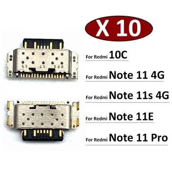 10Pcs, Original Para Xiaomi Redmi 10-C / Nota 11 11 11E Pro Porta USB de Carregamento da Carga do Conector Jack Plug Dock