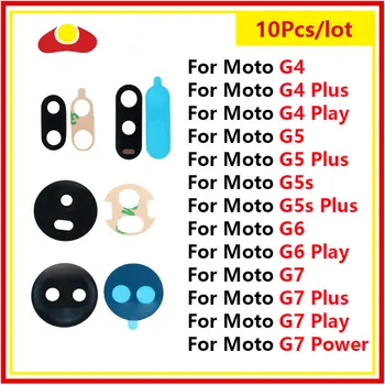 10Pcs Traseira, Câmera Traseira de Vidro Lente da Motorola Moto G4 G5 G5s G6 G7 Além de Poder Jogar Com Cola Adesivo de Substituição