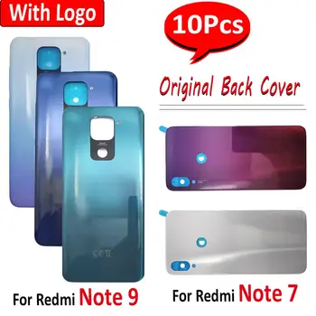 10Pcs， Original Para Redmi Nota 7 Tampa Traseira da Bateria Vidro Porta Traseira de Habitação Com o Botão do Lado Para Xiaomi Redmi Nota 9 11E + Logo