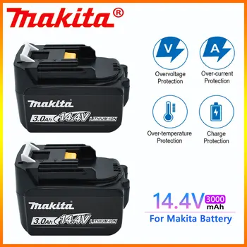 14,4 V 3000mAh Makita BL1430 BL1415 BL1440 196875-4 194558-0 195444-8 3.0 Ah 14,4 V Makita a bateria recarregável LED indicador