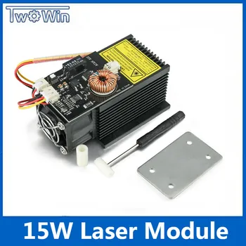 15W Laser Poderoso Módulo 12V 445-450nm Azul da Cabeça do Laser de gravação a Laser para DIY CNC Laser, Gravador, Máquina de