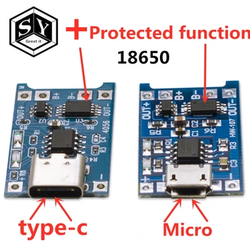 1PCS 5V 1A Micro USB 18650-tipo c de Lítio de Carregamento da Bateria da Placa de Carregador de Módulo+Proteção Dupla Funções TP4056 18650