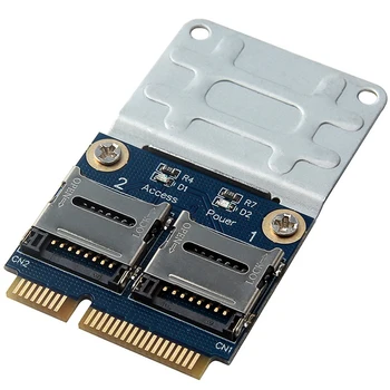 2 HDD SSD Para o Portátil Dual Micro SD SDHC SDXC TF Para Pcie Mini Leitor de Cartão de Memória Mpcie Para 2 Mini-Sdcards Mini Adaptador Pci-E