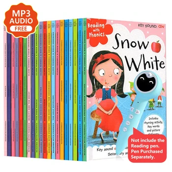 20 Livros/Set Phonics Conto de Fadas inglês Livro de imagens de chapeuzinho Vermelho de Educação infantil de inglês, Leitura de Livros para Crianças