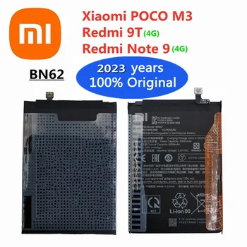 2023 anos Novo 100% Original Bateria BN62 6000mAh Para Xiaomi POCO M3 / Redmi 9T Nota 9 4G Versão Substituição de Baterias Em Estoque