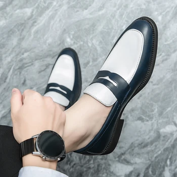 2023 Moda Sapatos Simples Macio Business Casual Sapatos de Couro de Não-deslizamento de Condução Designer de Sapatos Sapatos de Homens de Vestido Sapatas dos Homens