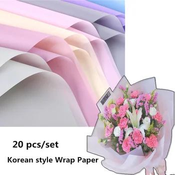 20pcs/set estilo coreano Cor de lenço de Papel de Embrulho de Flores Envoltório de Papel de dia dos Namorados Papel de Embrulho de Presente Casamento Embalagem Materi