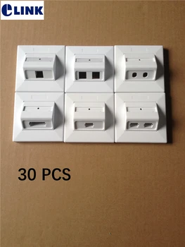 30 PCS LC, SC, ST placa sem placa de SM MM ftth SX DX cor branca ABS tomada de Parede 2 núcleo 1core de fibra óptica placa de face 86