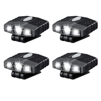 4X Ultra Brilhante de Mãos-Livres LED Clip No Chapéu de Luz Recarregável 150 Lumens Leve Holofotes Tampa Impermeável Luz