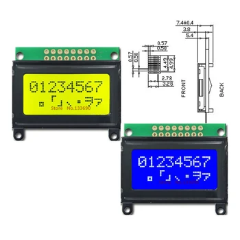 5V 8x2 STN Amarelo Azul Personagem 0802A Módulo de LCD HD44780 Ou SPLC780 Chip Paralelo Ultra-Fino LED de luz de fundo Para MCU 51 STM32