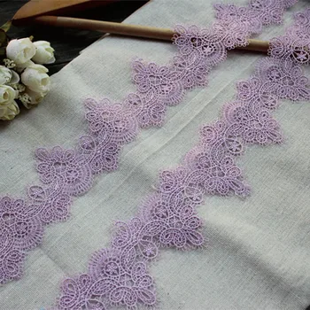 6CM de Largura Requintado Púrpura bordado tecido laço de fita de costura cortina de roupas de colarinho guarnições de artesanato decoração de guipure suprimentos