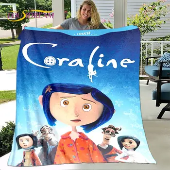A Caricatura 3D Coraline,uma Manta, Cobertor de Flanela Jogar Cobertor,Crianças Cobertor Quente para Casa, Sala, Quarto, Sofá-Camas Office