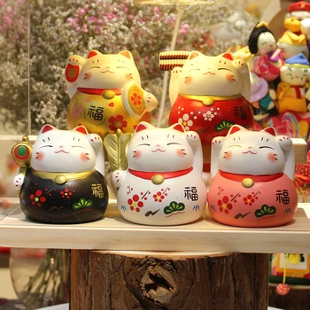 A Sorte Do Gato Ornamento Japonês Acessórios Para Casa Sala De Estar Decorações Loja Abriu Em Casa Bênção Sorte Decoração Pequeno Presente