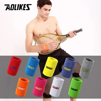 AOLIKES 1PCS Ginásio Protetor de Punho de Musculação Apoio de Pulso Esporte Pulso Cinta de Ténis Badminton Basquetebol Sweatbands Guarda