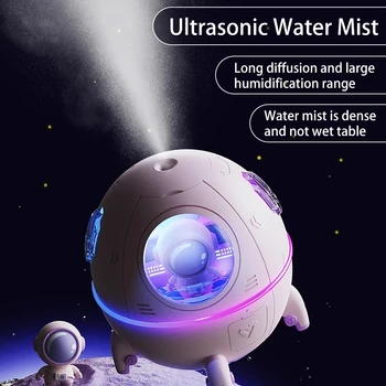 Astronauta USB Umidificador de Ar Ultra-Mini Bonito LED Pequeno Aroma Difusor de óleos Essenciais Névoa Spayer Criador Para o Quarto de Casa de Nebulizador