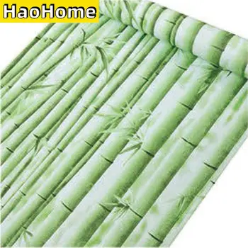 Bambu Auto-Adesivo papel de Parede Papel do Forro Removível Verde Descascar e ficar revestimentos de parede Impermeável Adesivos de Parede para Decoração de Casa