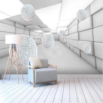 beibehang personalizado Mural de Arte Moderna de papel de Parede para revestimento de Parede Sala Quarto espaço Abstrato esfera 3d de plano de fundo do Papel de Parede