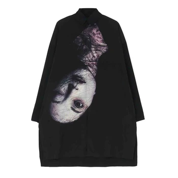 Boneca série escuro estilo Unisex camisas de yohji yamamoto homme mens camisas para homens Owens roupas camisas Pretas Aumento de fertilizantes
