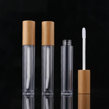 brilho labial recipientes de 5ml de Bambu gloss tubo de gravura do logotipo brilho labial tubos