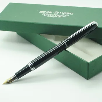 Caneta tinteiro 373 preto vara de prata clipe sênior clássico iridium ouro caneta-tinteiro, caneta de tinta frete GRÁTIS