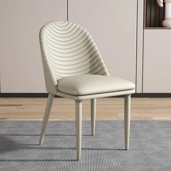 Confortáveis E Modernas Cadeiras De Jantar Minimalista Nórdicos Couro Encosto Da Cadeira Estofado Executivo Silla Comedor Nórdicos Móveis