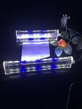 Cristal do aquário do diodo emissor clipe lâmpada de 8w / 10w, Acrílico Cristal de Luz, azul + branco.