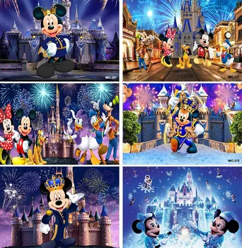 Disney Mickey Mouse Festa De Pano Menino Menina Festa De Aniversário, Chá De Bebê Da Foto De Fundo Do Estúdio Fotográfico Adereços De Decoração Banner