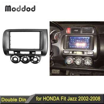 Duplo Din Rádio Fáscia para Honda Fit Jazz 2002-2008 Cidade Estéreo Painel DVD de Instalação do Kit de corte de Rosto Quadro de CD, Placa de