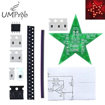 Eletrônica DIY kit de Estrela de Cinco Pontas Respiração Gradiente de Luz DIODO emissor de Luz para o Natal de Solda de Formação Vermelho Para o Arduino e DIY