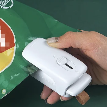 Família portátil máquina de selagem de pequeno express saco do empacotamento de alimento saco clip Mini mão deslizar a tampa de Alimentos Seladora, kit de gadgets