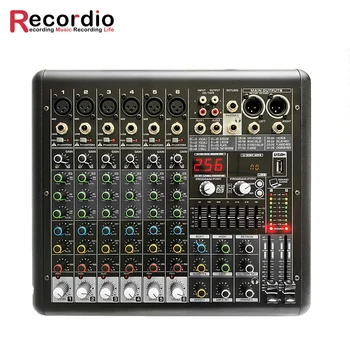 GAX-MR6 Pro 6 canais de áudio de som power mixer console de mixagem com áudio usb de mesa de mistura de áudio mixer 256 DSP de efeitos digitais