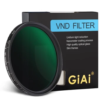 GiAi ND8-2000 Variável de Filtro ND Revestimento Nano Ajustável de Densidade Neutra na Lente da Câmera 82mm 77mm 67mm 72mm