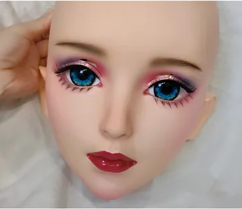 (GL FEI), uma Garota Doce, Resina de Silicone BJD Kigurumi de Máscaras com Olhos Peruca Cosplay Japão Lolita Boneca Máscara Conjunto Completo para Crossdressing