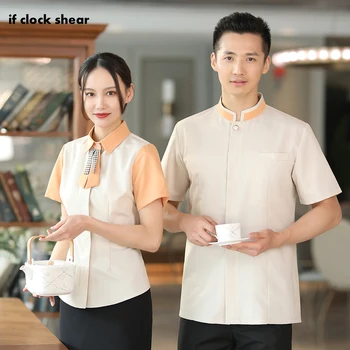 Homens e Mulheres Garçom de gravata Tops de Moda de alta qualidade do Hotel de Limpeza Padeiros sushi Pessoal da Roupa de Trabalho Suficientes para Café Workshop Pessoal