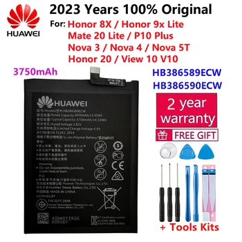 Hua Wei Original HB386589ECW 3750mAh Recarregável da Bateria do Telefone Para o Huawei Honor 8X P10 MAIS 10 Mate 20 Lite Nova 3 4 5T