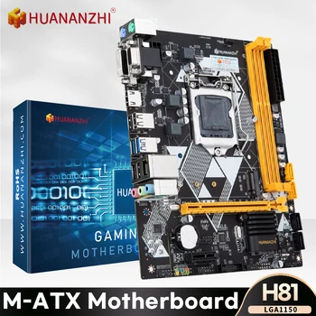 HUANANZHI H81 placa-Mãe M-ATX DDR3 1333/1600MHz 16GB M. 2 SATA3 USB3.0 VGA DVI Compatível com HDMI Para Intel LGA 1150 i3 i5 i7 E3