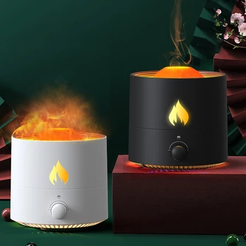 Humidificador do ar Simuladas Chama do Óleo Essencial de Aroma Difusor Para a Sala de Casa de Carro USB ultra-Sônica Perfume