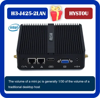 HYSTOU Venda Quente Celeron J4125 DDR4 8GB RAM, SSD de 128 g Estoque 4K Windows 10 sem ventilador Industrial Computador Desktop Mini PC