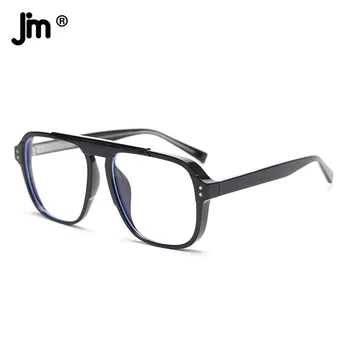 JM Homens Mulheres Quadrado Azul Luz Óculos de Armação Anti Blue Ray do Computador Limpar Óculos