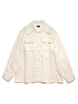Lavou rabo de andorinha gola do casaco casual camisa branca camisa Unissex camisas KAPITAL japão, o estilo de roupas masculinas y2k roupas para mulheres