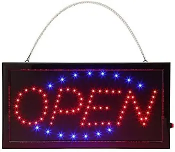 LED de Sinal Aberto (19x10inch 110v/desligar withChain) sinais abertos para o negócio ,Paredes, Janela, Loja,escritório sinal