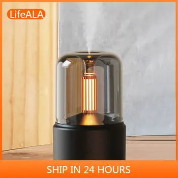 LifeALA Portátil Mini Difusor de Aroma USB Humidificador do Ar do Óleo Essencial de Candeia Luz da Noite Fria Névoa Criador de pulverização para a Casa de Presente