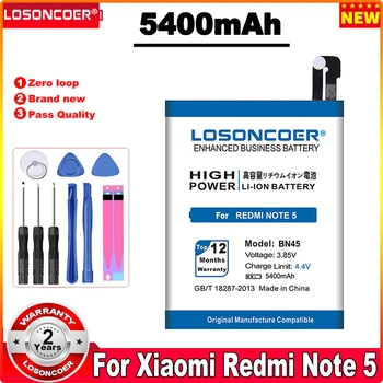 LOSONCOER 5400mAh BN45 Bateria Para o Xiaomi Mi Nota 2 Para Redmi Nota 5 / Nota 5 Nota 6 Pro Pro Bateria do Telefone Móvel