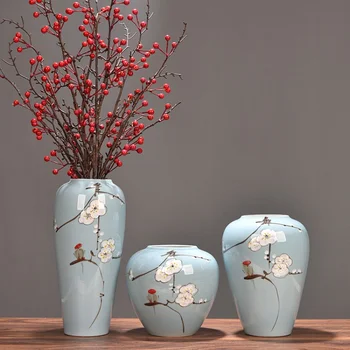Luxo moderno Vasos de Cerâmica de Mesa de Escritório Sala de estar Minimalistas Vasos Hidropônico Ikebana Vaso Por Fiori Decoração de Casa WZ50HP