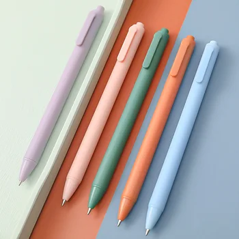 MOHAMM 1 PC de Tinta Preta 0,5 mm Ponto de Multa Simples de Macaron Cor Manual Canetas de Gel para Escrever Estudante Papelaria material Escolar