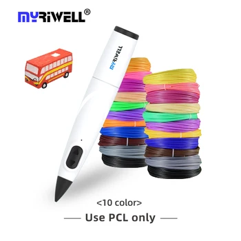 Myriwell 1,75 mm PCL Filamentos Para Crianças de Impressão de Desenho Melhores crianças canetas 3d caneta de presente de Natal 3D Caneta de Desenho