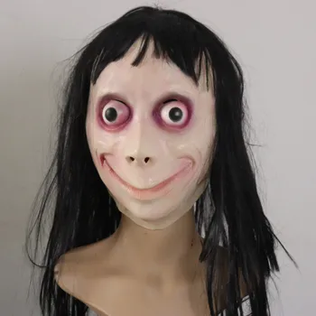 Nova Halloween Horror Com o Cabelo Longo MO MO Máscara Engraçado Máscara V-em forma de Boca uma Máscara Com o Cabelo Feminino Fantasma da Máscara Roleplay MO Máscara Máscaras